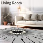 Monochromatic Radial Sunburst Bloom Rug
