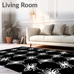 White Leafy Vine Trellis Repeat Rug