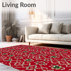 Red Emerald Green Orb Medallion Rug