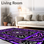 Vibrant Purple Mandala Abstract Square Rug