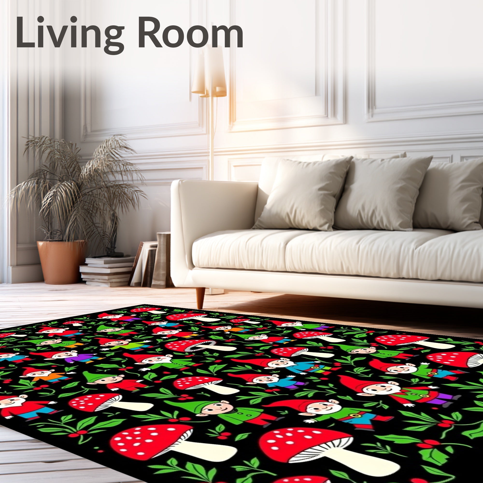Whimsical Gnomes Mushroom Forest Collection Rug
