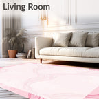 Blush Pink Flowing Abstract Form Rug