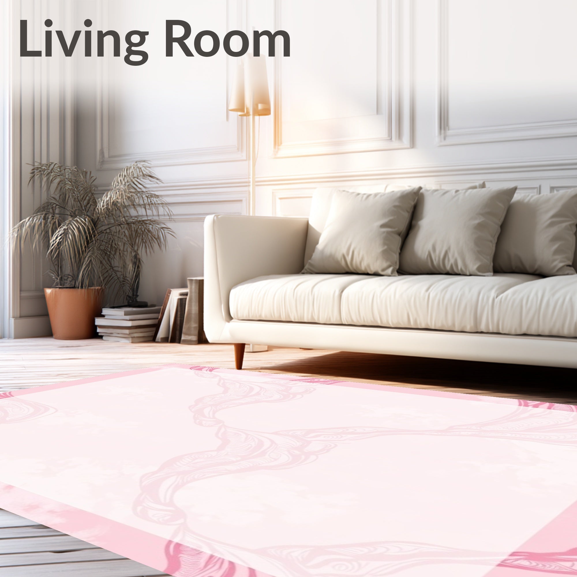 Blush Pink Flowing Abstract Form Rug