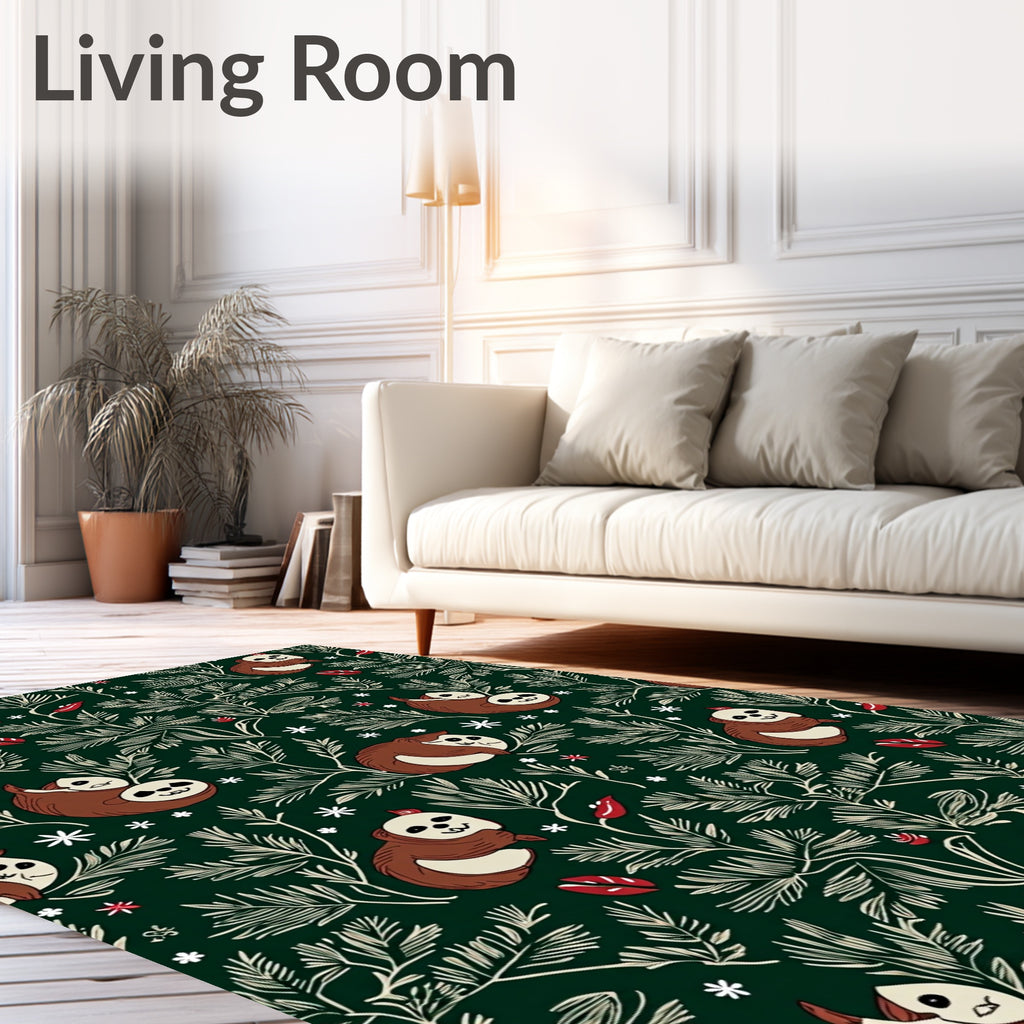 Whimsical Sloth Woodland Meadow Rug