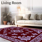 Crimson Floral Laurel Medallion Rug