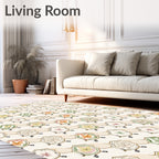 Pale Palette Floral Keystone Arrangement Rug