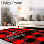 Red Black Buffalo Plaid Pickup Truck Rug