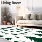 Forest Green Pine Tree Scatter Rug