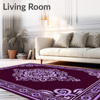 Royal Purple Medallion Border Rug