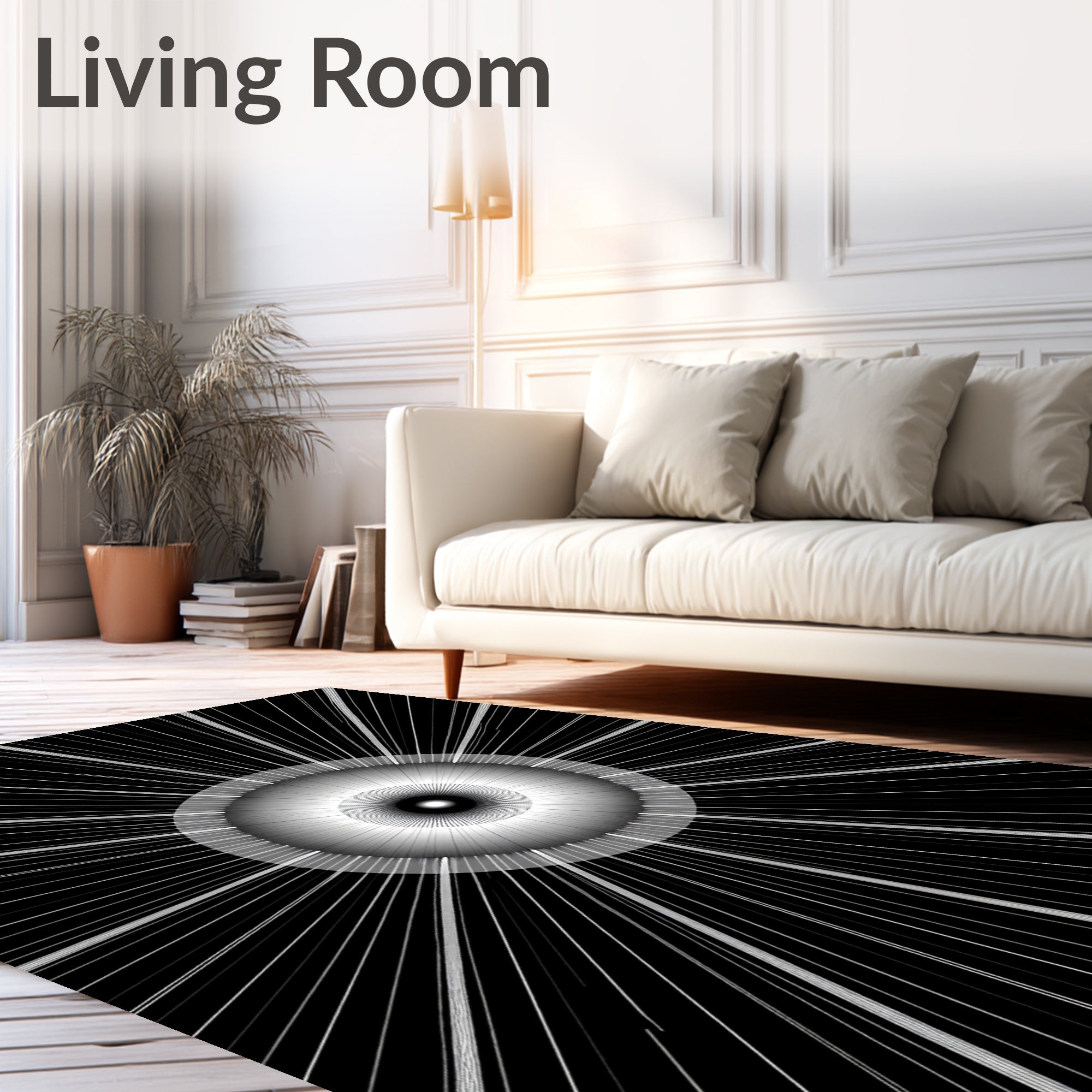 Radial Burst Sunburst Design Rug