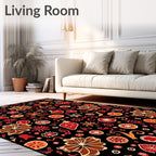 Spiced Orange Floral Ornaments Rug