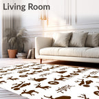 Brown Deer Forest Meadow Rune Rug