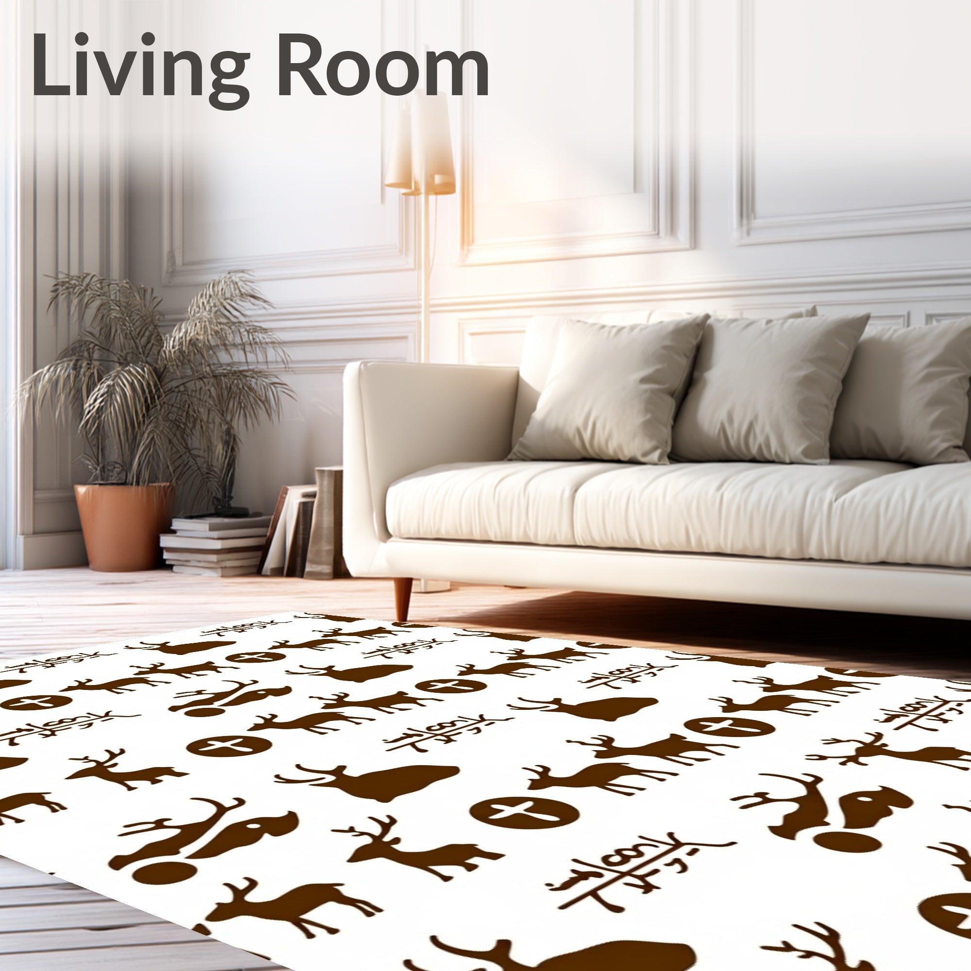 Brown Deer Forest Meadow Rune Rug