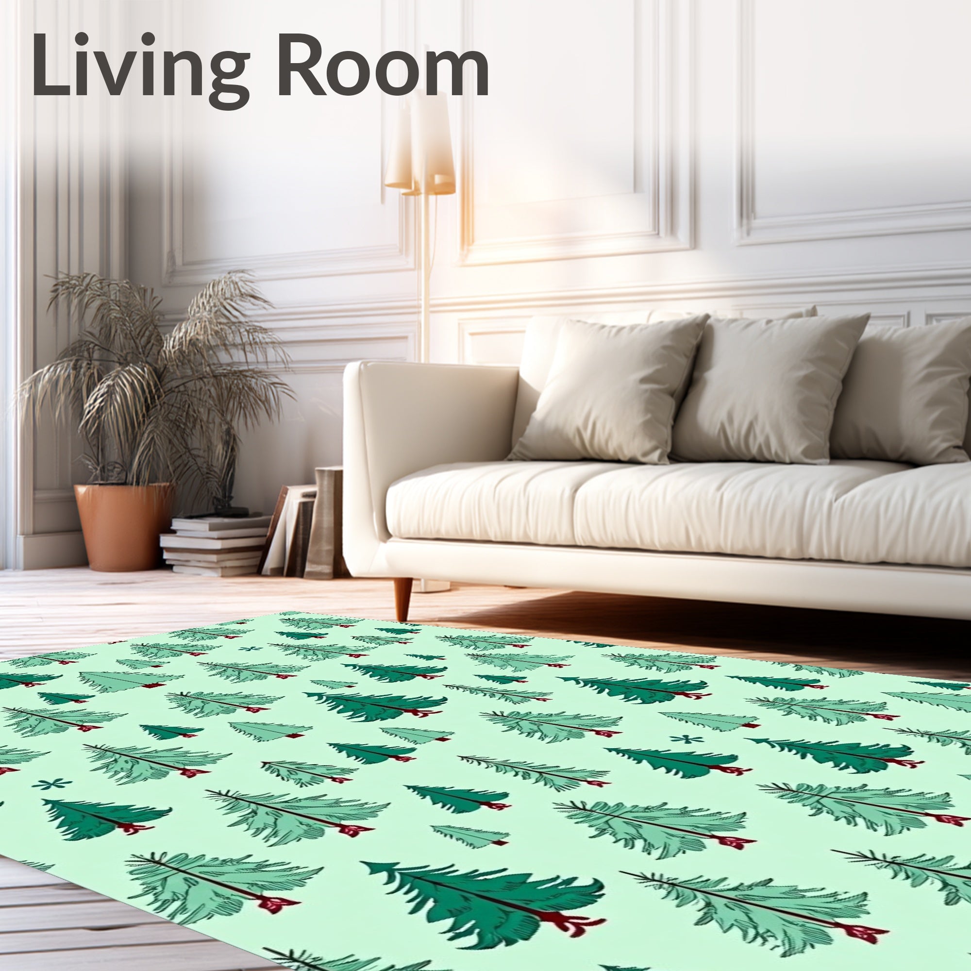 Evergreen Forest Christmas Trees Rug