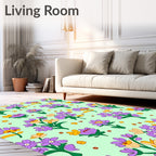 Groovy Purple Flower Bunch Pastel Rug
