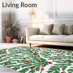 Green Leaf Berry Garland Rug