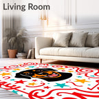 Happy Dog Red Starburst Garland Rug