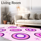 Amethyst Geode Shaped Pink Watercolor Rug