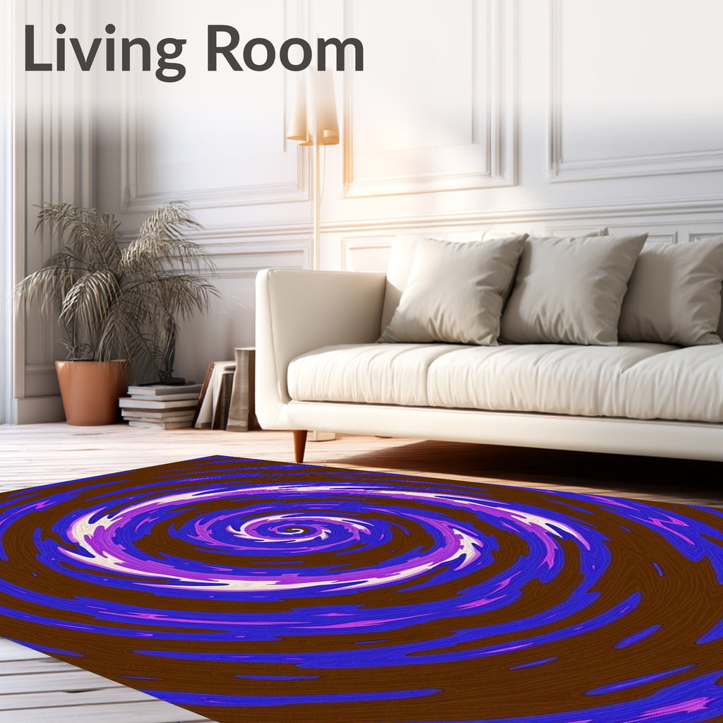 Deep Blue Amethyst Swirl Rug