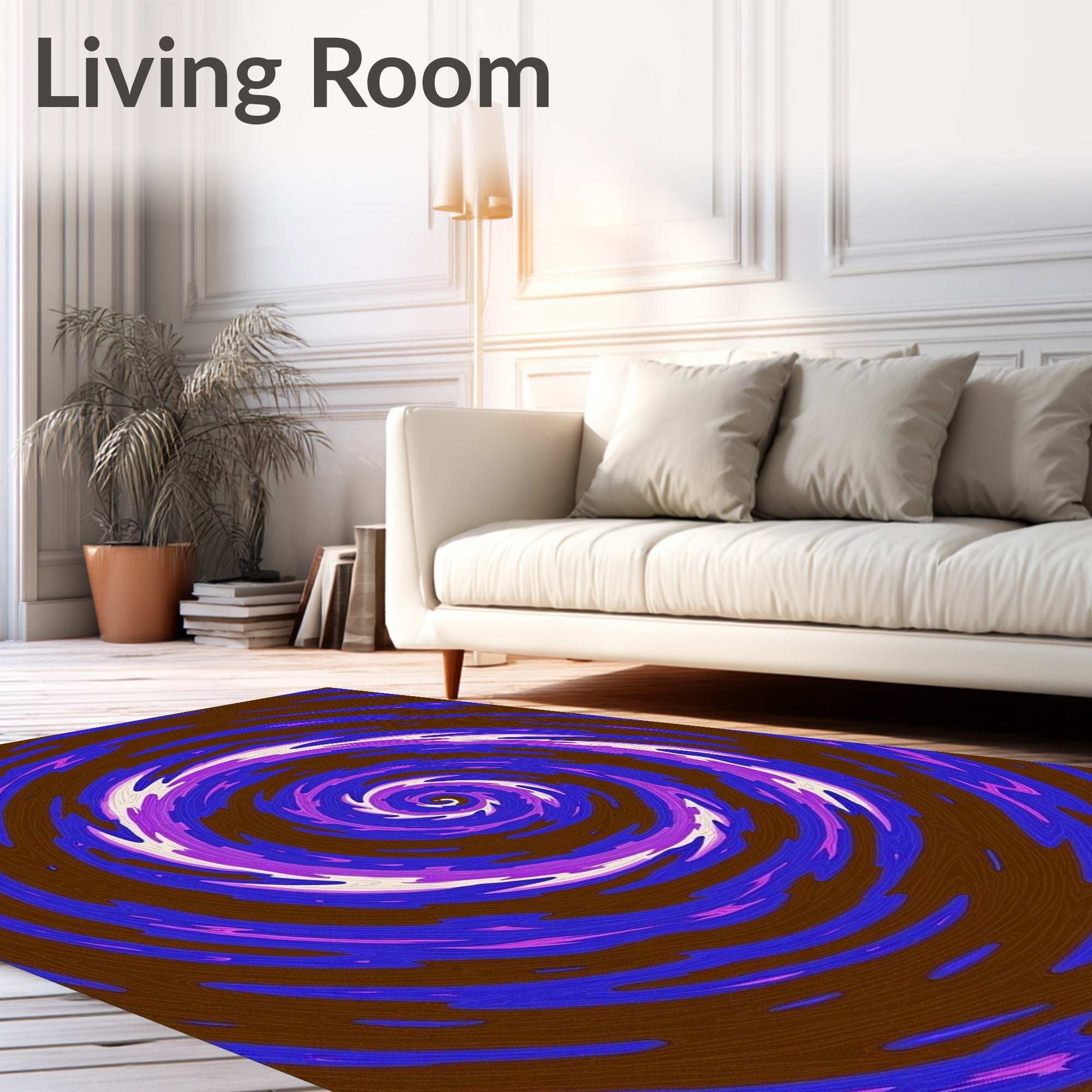 Deep Blue Amethyst Swirl Rug