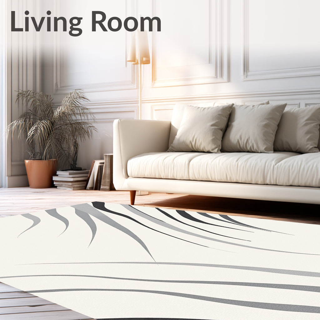 Modern Gray Gradient Wave Rug