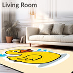 Cheery Yellow Duck Splash Design Rug