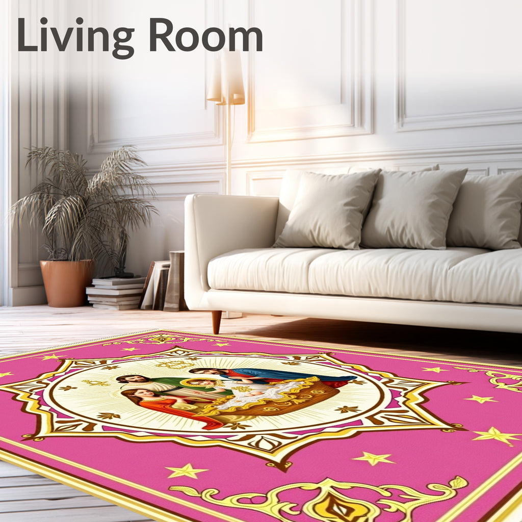 Sacred Family Pink Geometric Starburst Rug