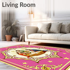 Sacred Family Pink Geometric Starburst Rug