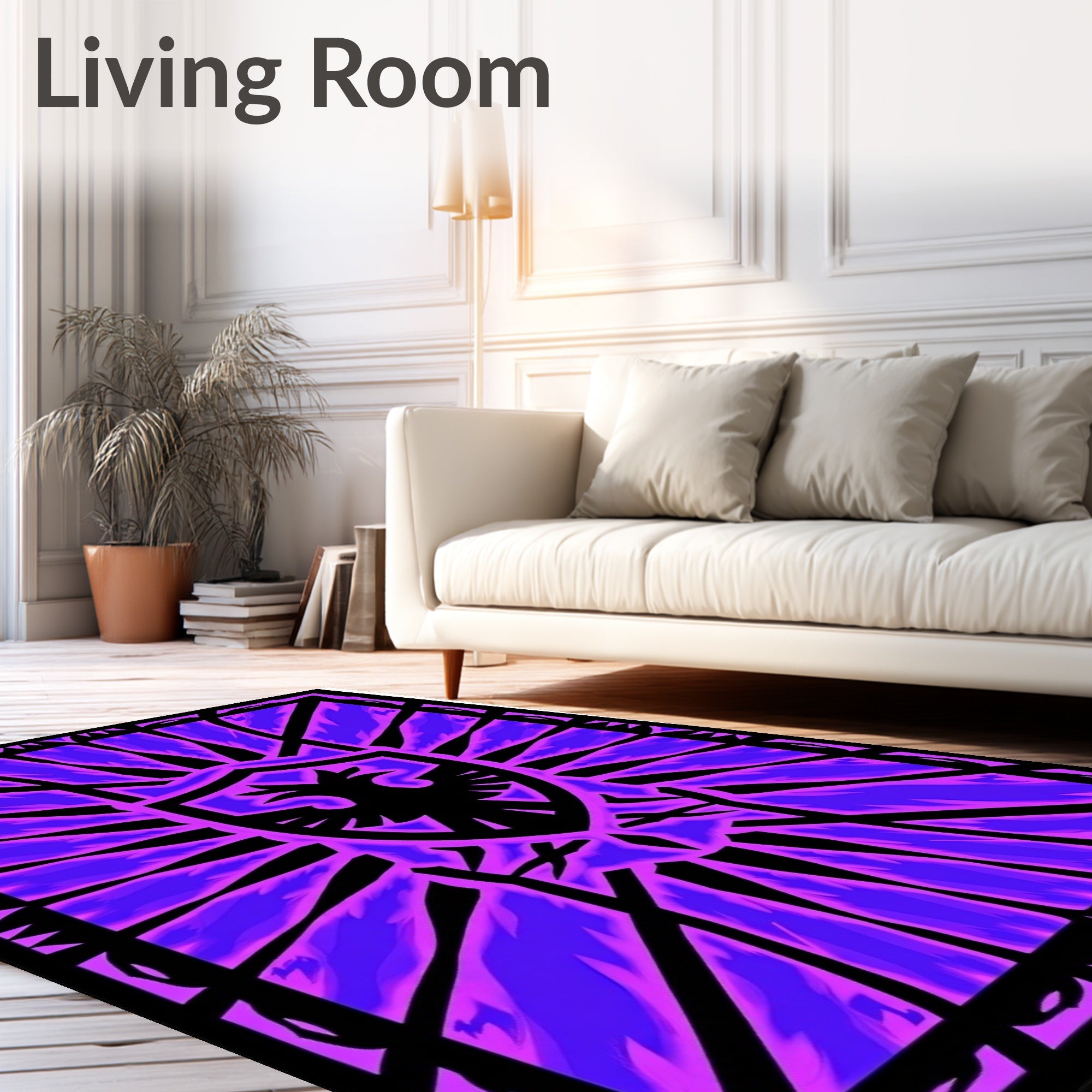 Vibrant Purple Eagle Crest Aura Rug