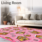 Sweet Gingerbread House Swirl Collection Rug