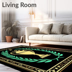 Golden Crowned Trophy Laurel Wreath Rug