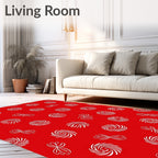 Crimson Swirl Bow Scatter Rug