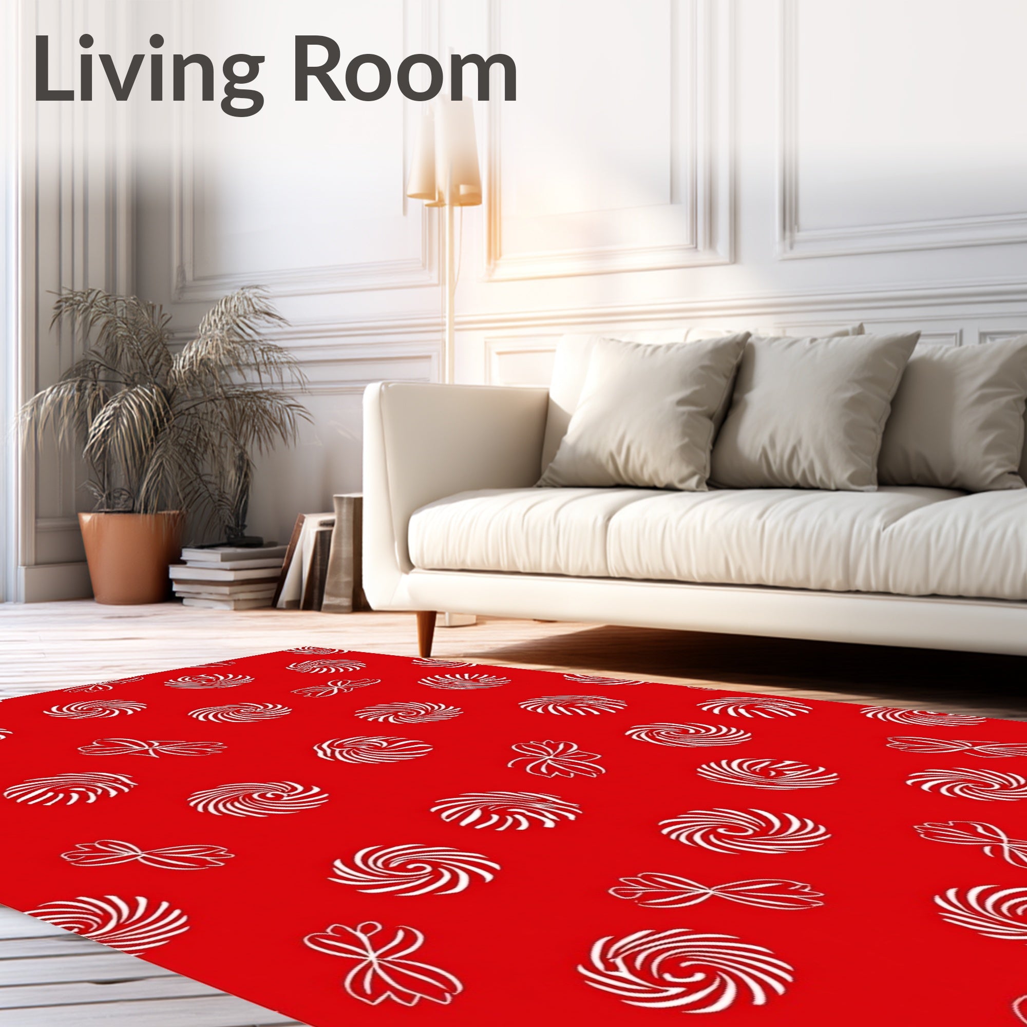 Crimson Swirl Bow Scatter Rug