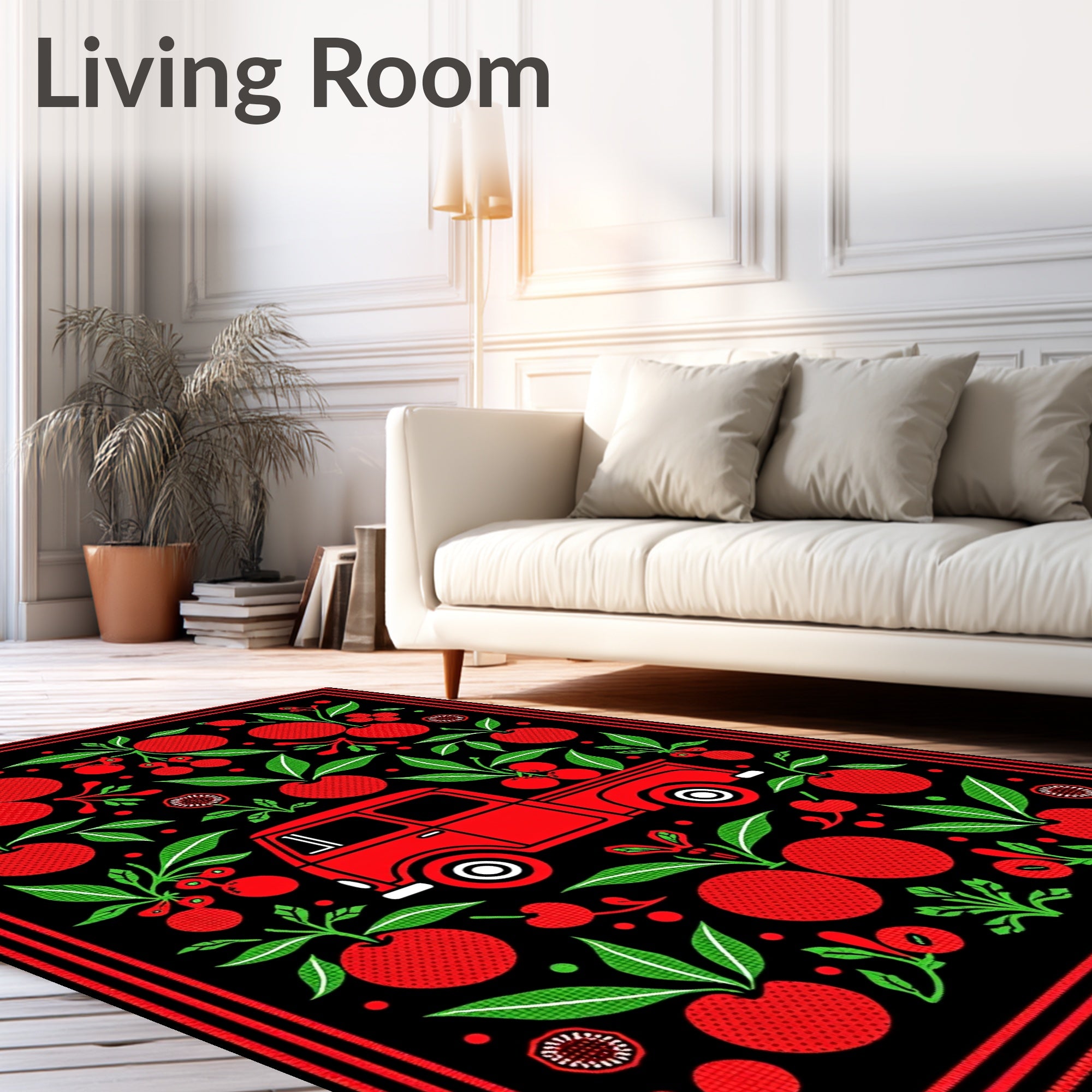 Red Truck Cherry Grove Art Rug