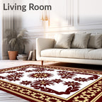 Ornate Crimson Bloom Center Rug