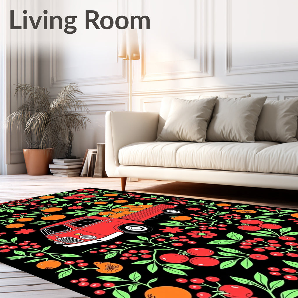 Red Truck Harvest Organic Fruit Rug