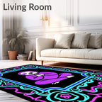 Vibrant Purple Sloth Meditation Frame Rug