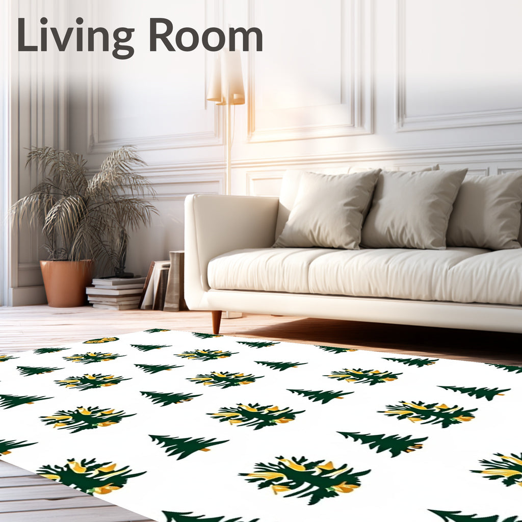 Forest Green Tree Garland Rug