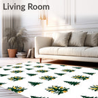 Forest Green Tree Garland Rug