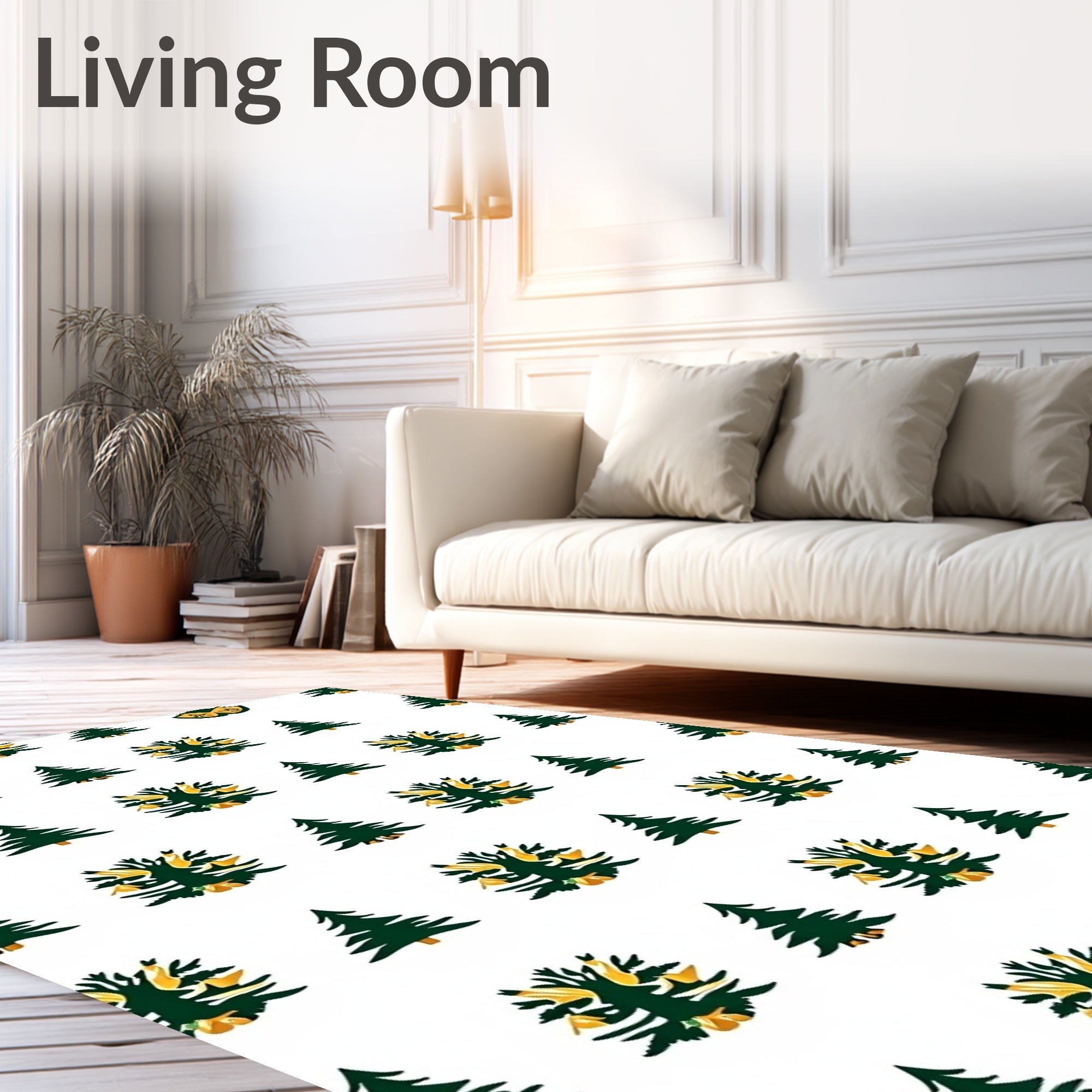 Forest Green Tree Garland Rug