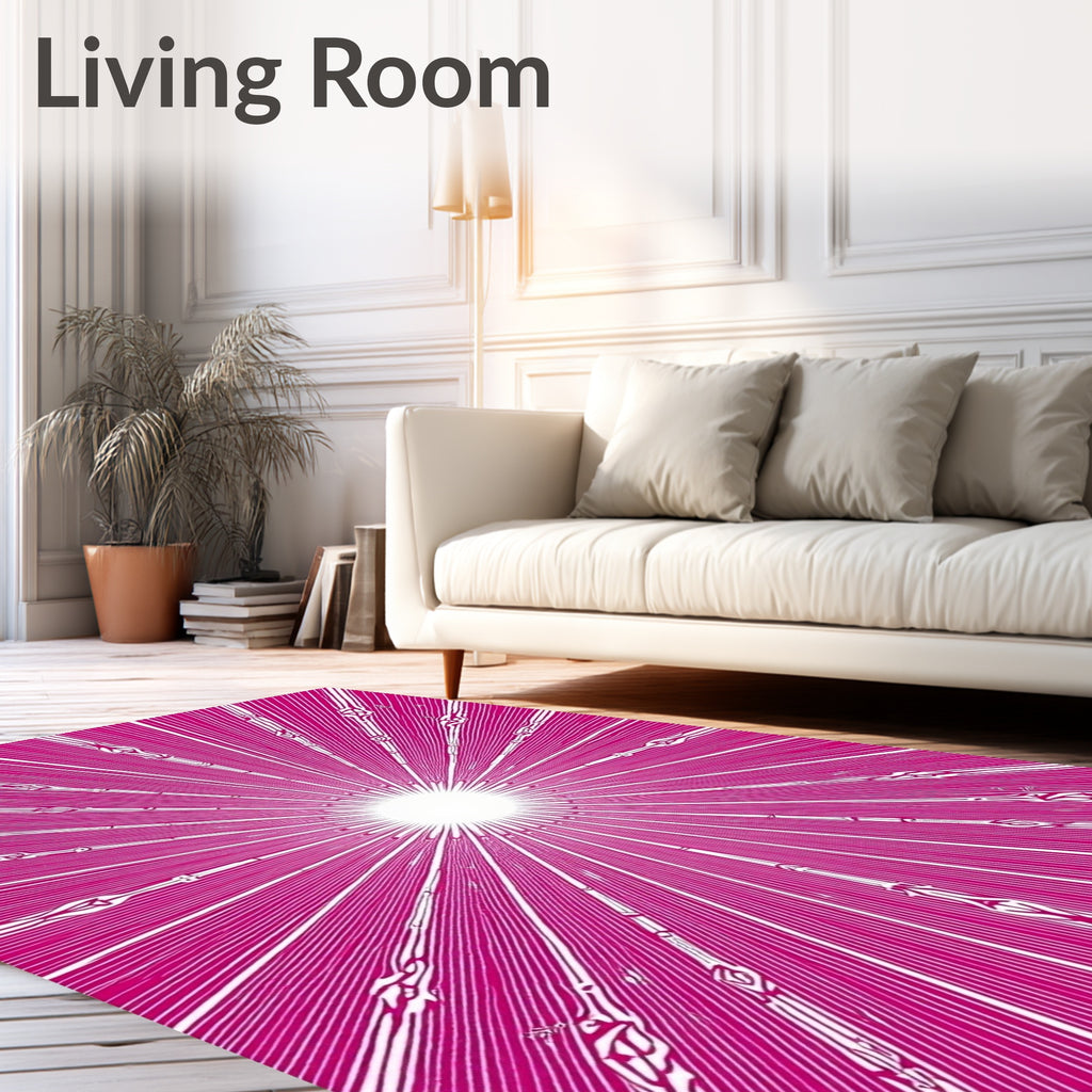Radiant Fuchsia Burst Sunburst Rug