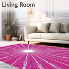 Radiant Fuchsia Burst Sunburst Rug