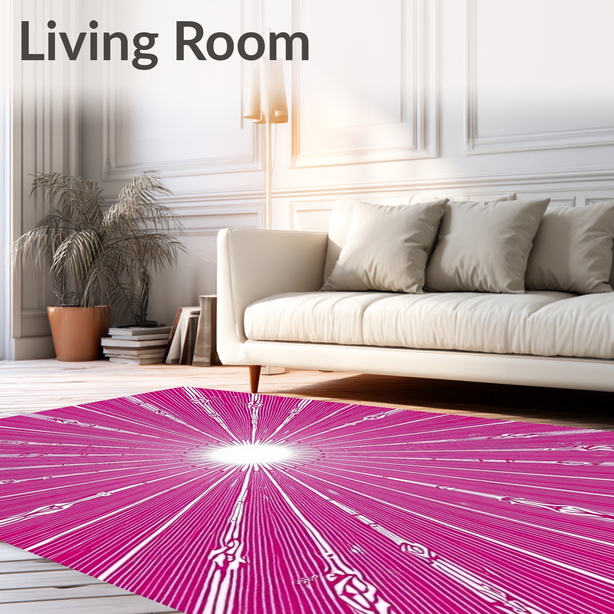 Radiant Fuchsia Burst Sunburst Rug