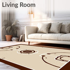 Cocoa Brown Court Lines Rug