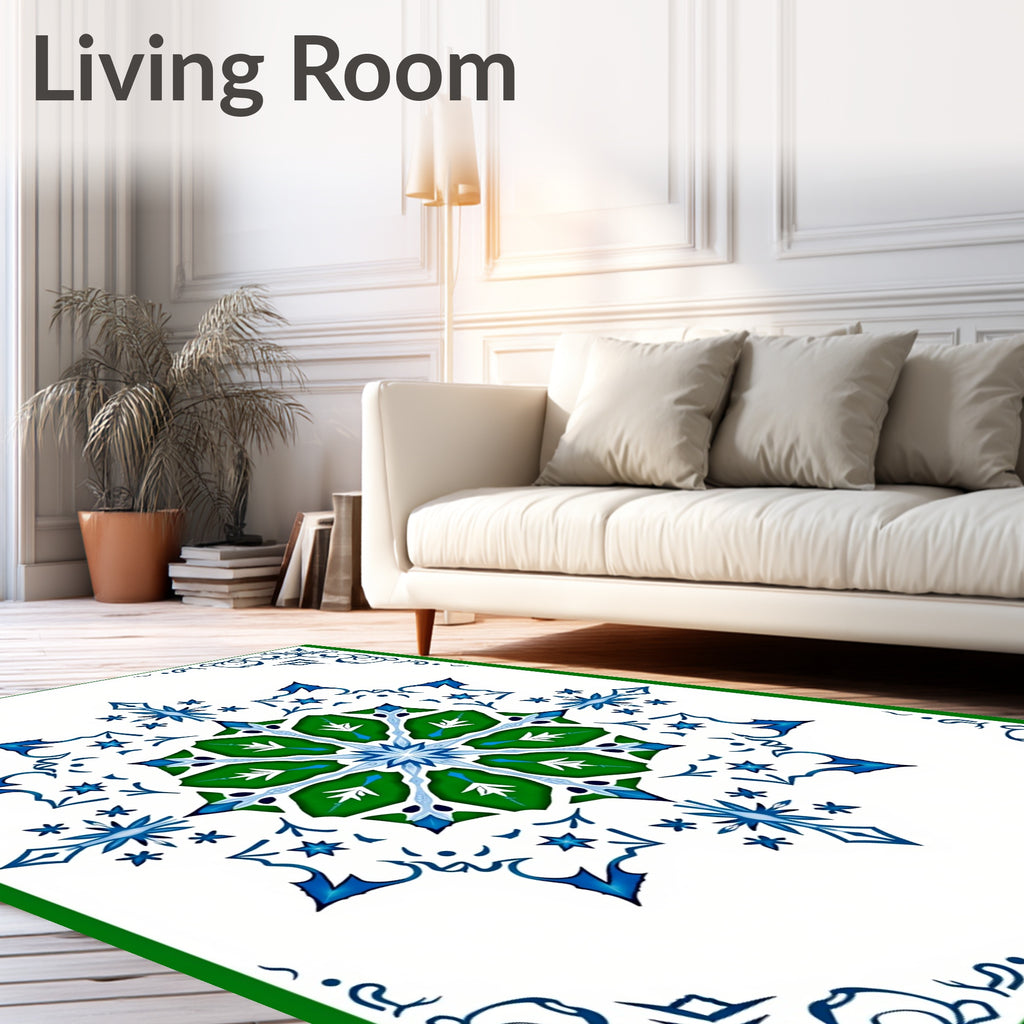 Emerald Blue Starburst Medallion Rug