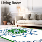 Emerald Blue Starburst Medallion Rug