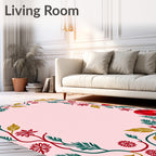 Festive Red Ornament Vine Garland Rug