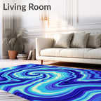 Oceanic Agate Swirl Blues Rug