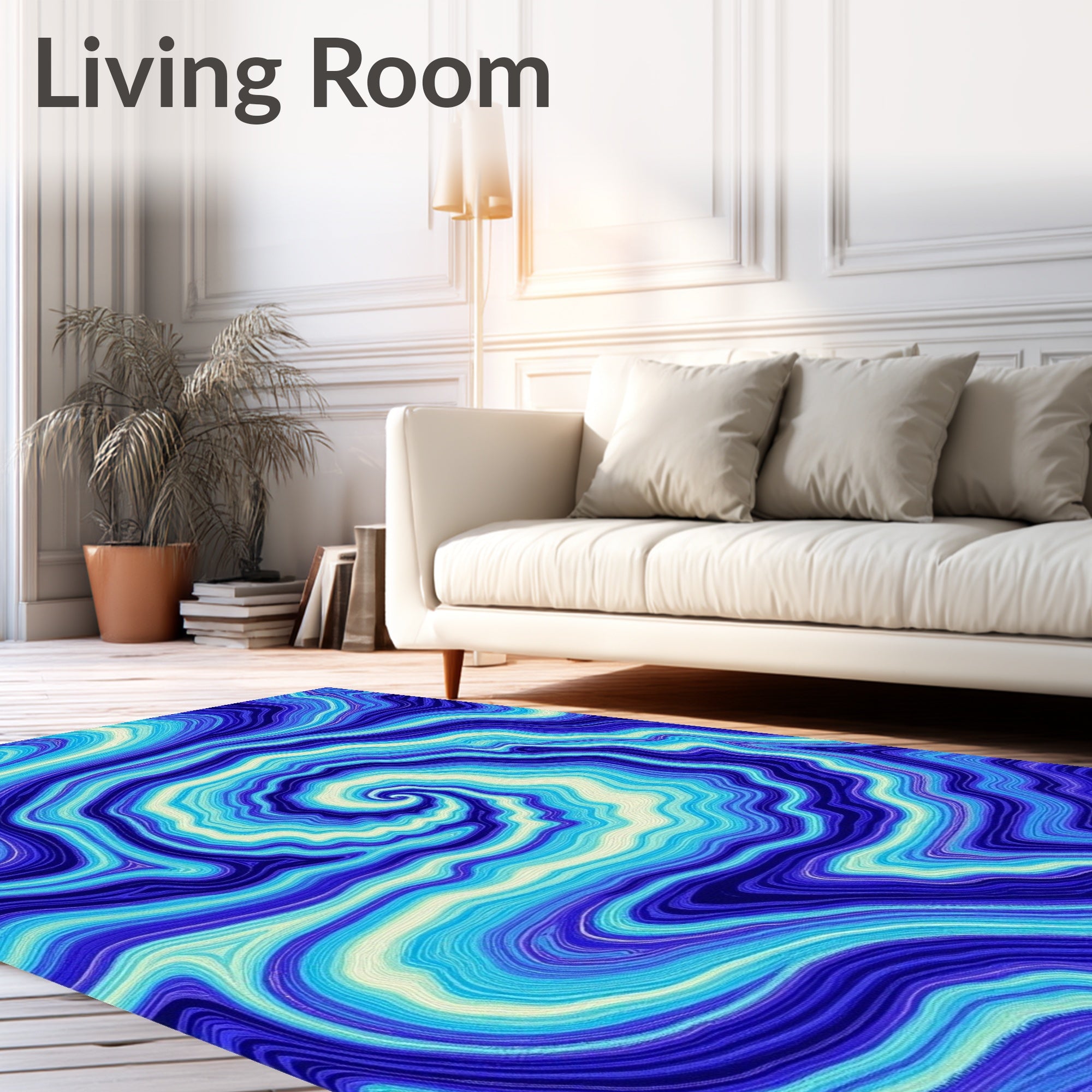 Oceanic Agate Swirl Blues Rug
