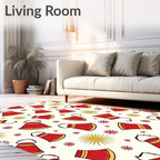 Crimson Bells Sunburst Repeating Motif Rug